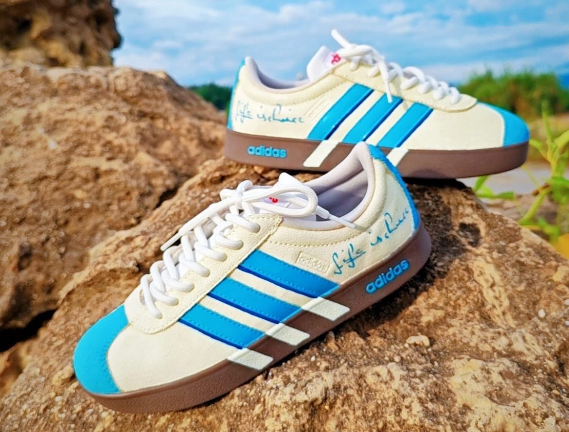 🌊 Salt Shore – Custom Adidas VL Court 2.0 by Uncle Luban