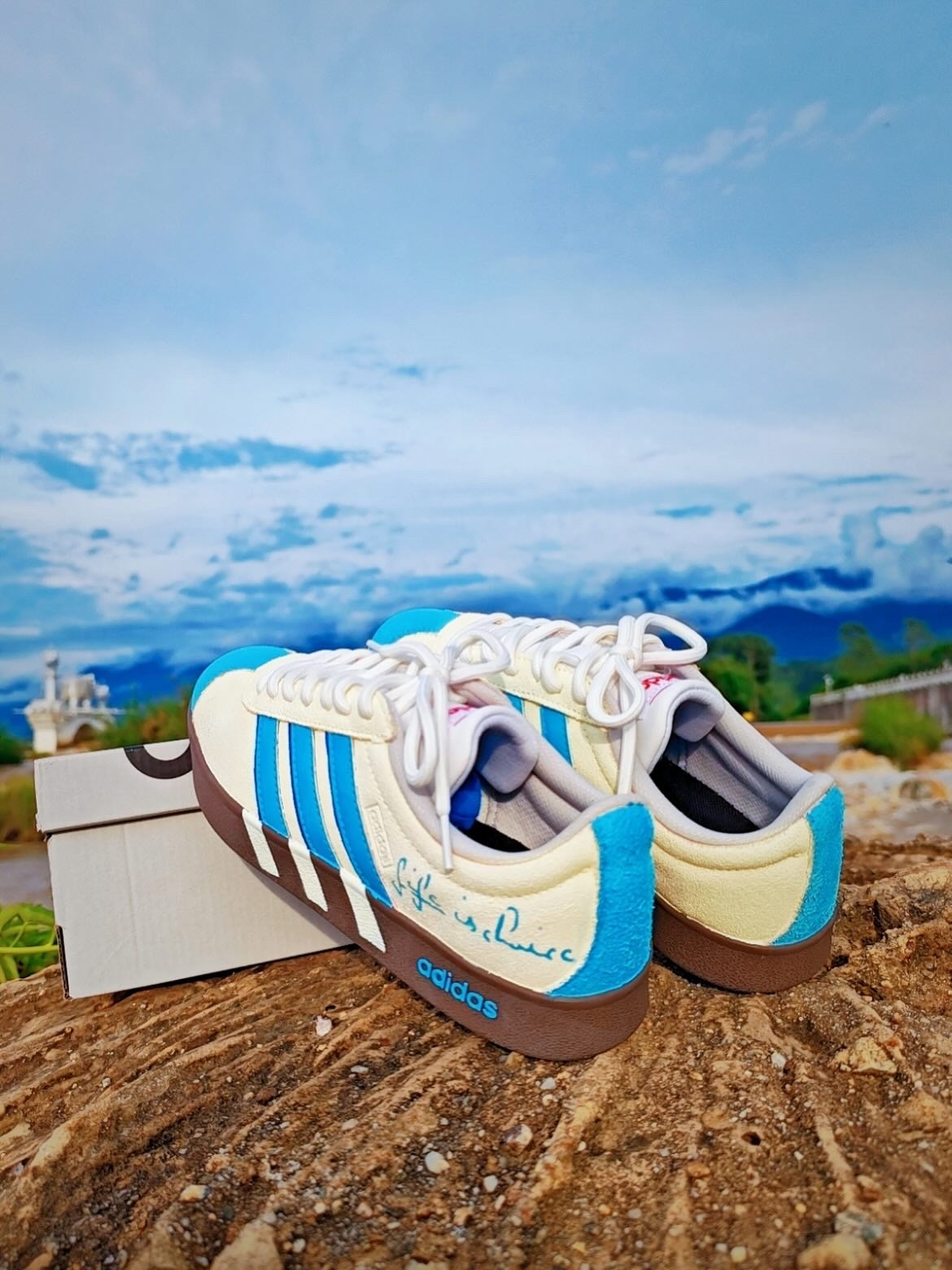 🌊 Salt Shore – Custom Adidas VL Court 2.0 by Uncle Luban