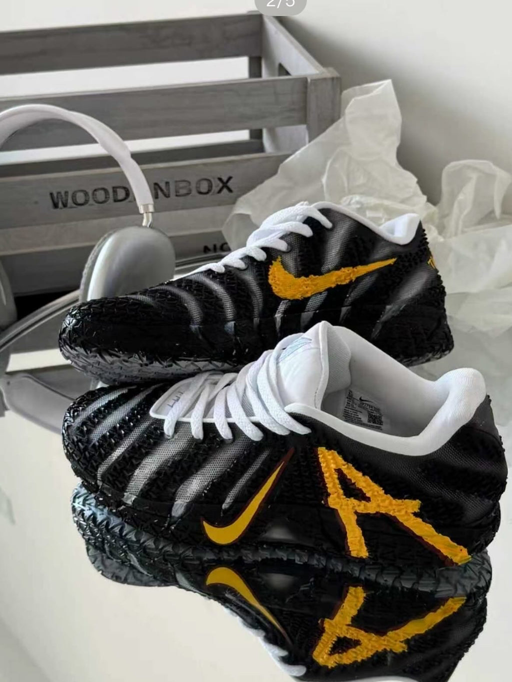 UncleLuban Black Panther Tribute — Custom Nike Ja Morant 3 (JA3) in Black/Gold